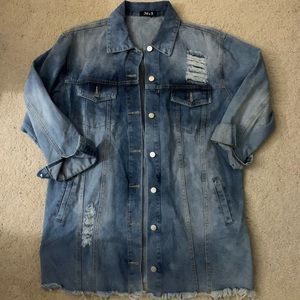 Tenfold long lined jean jacket